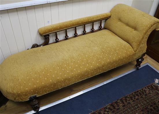 A button back chaise longue, W.180cm